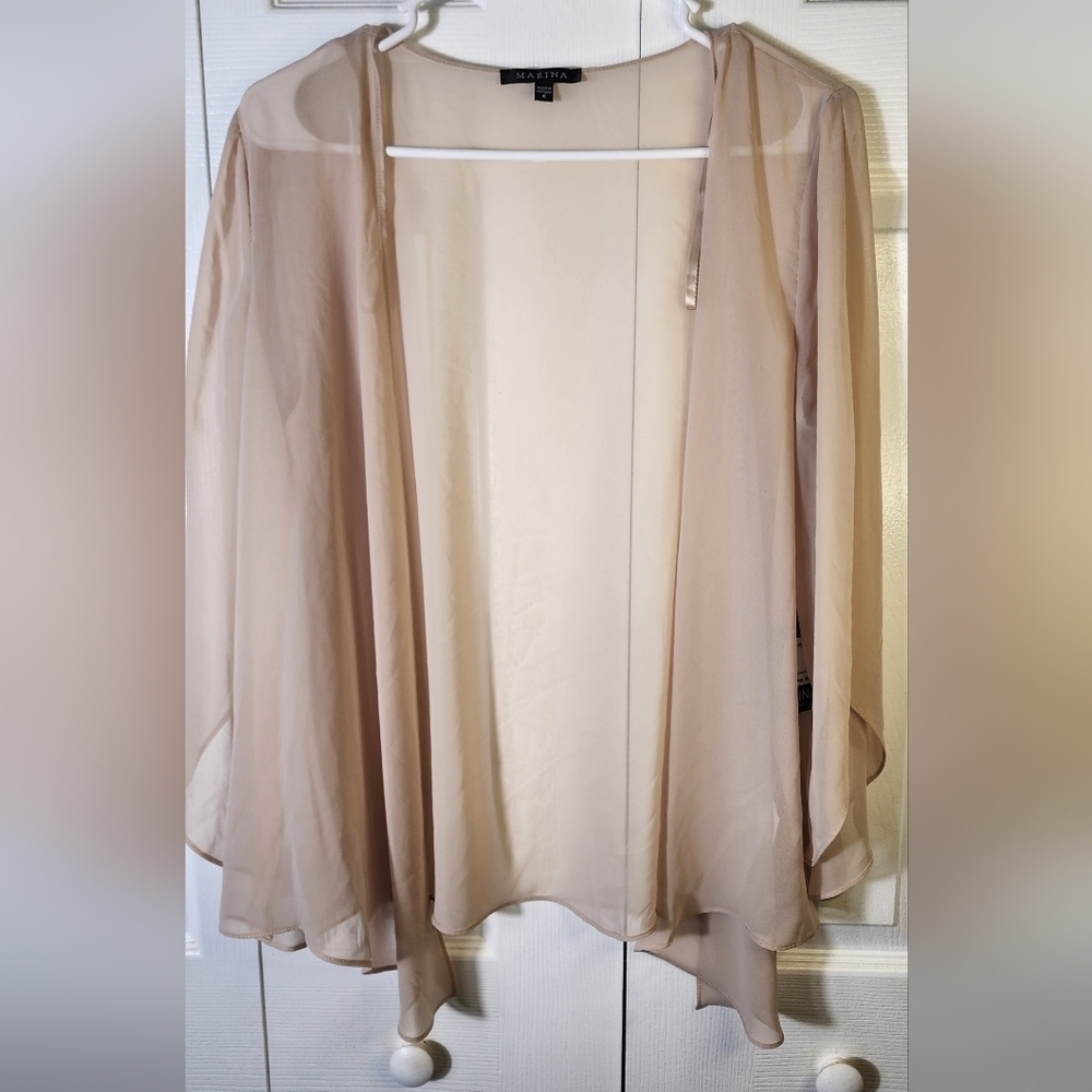 Marina Tan Sheer Cardigan 1 Piece Size 6